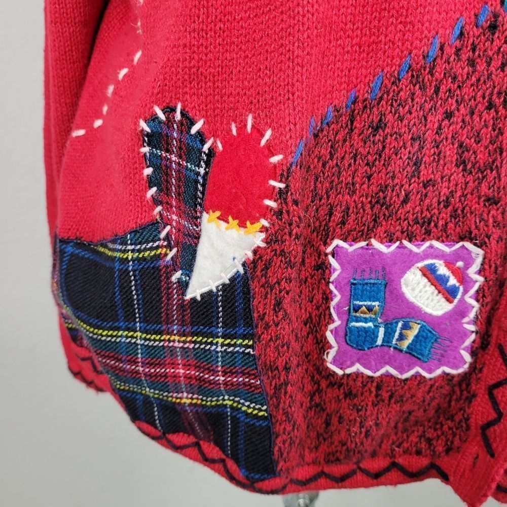 Designers Original Studios Joy Patchwork Snowmen Cardigan - Picture 9 of 12